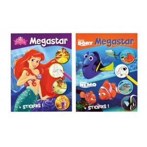 Βιβλία Ζωγραφικής Disney Megastar 128 σελ.και 1 σελ.αυτοκόλλητα